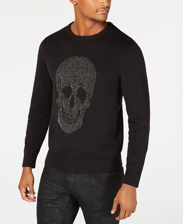 INC International Concepts I.N.C. Men's Metallic Skull Sweater, Created ...