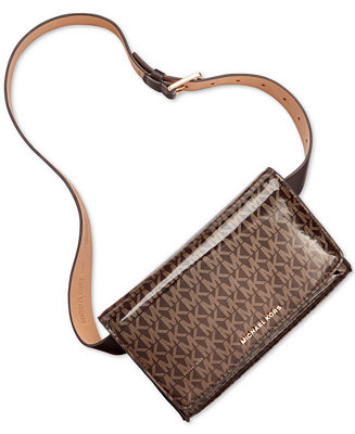 Michael Kors Shiny Logo Belt Bag - Macy's