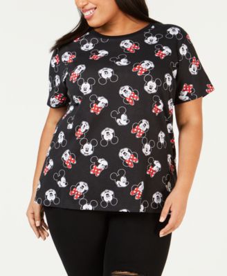 Disney - Plus Size Big Minnie & Mickey Mouse Heads T-Shirt