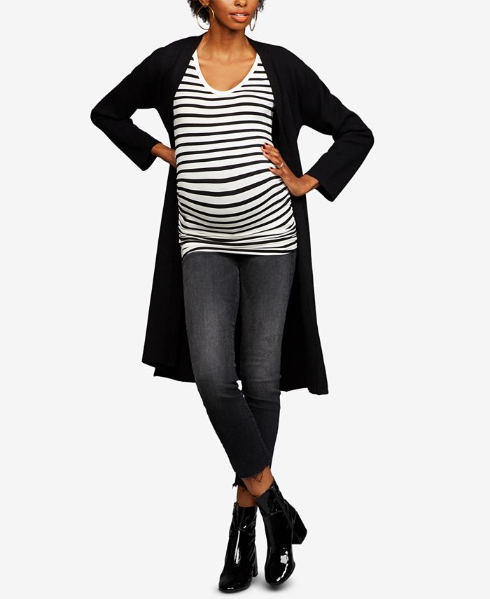 cupcakes and cashmere Heavy Knit Belted Duster Maternity Coat Macy's