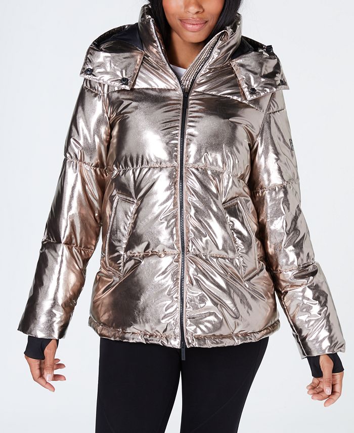 Calvin Klein Metallic Quilted Jacket & Reviews - Jackets & Blazers ...