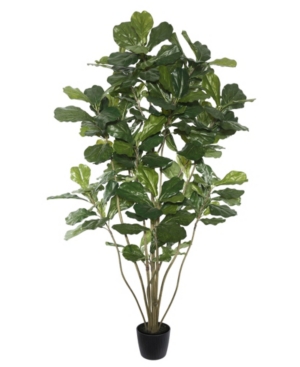 Vickerman 6' Artificial Green Potted Fiddle Tree With 204 Leaves
