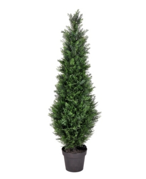 Vickerman 4' Artificial Potted Green Cedar Tree Uv Resistant