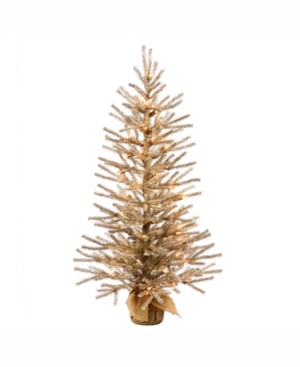 Vickerman 30 inch Mocha Artificial Christmas Tree With 35 Warm White Led Lights