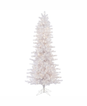 Vickerman 65 ft Crystal White Pine Slim Artificial Christmas Tree With 400 Warm White Pine Led Lights