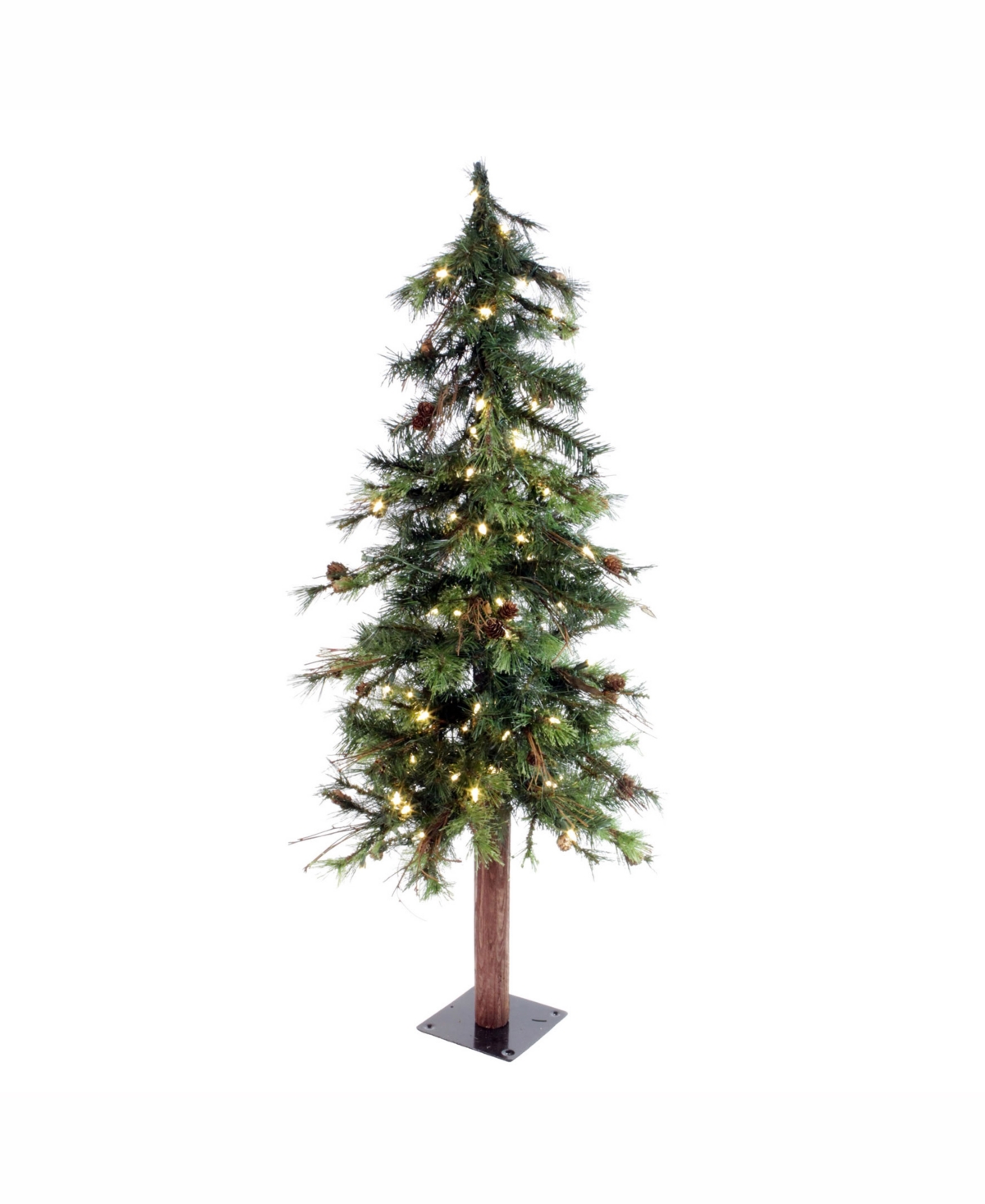 5 ft Mixed Country Alpine Artificial Christmas Tree With 150 Warm White Led Lights