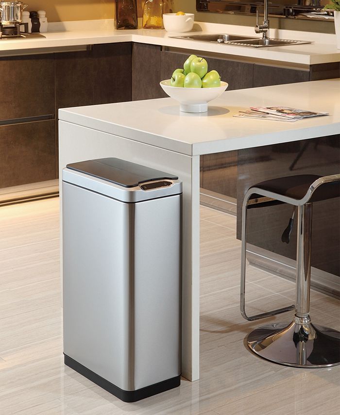 EKO Phantom 50L Motion Sensor Trash Can with Stainless Steel Finish