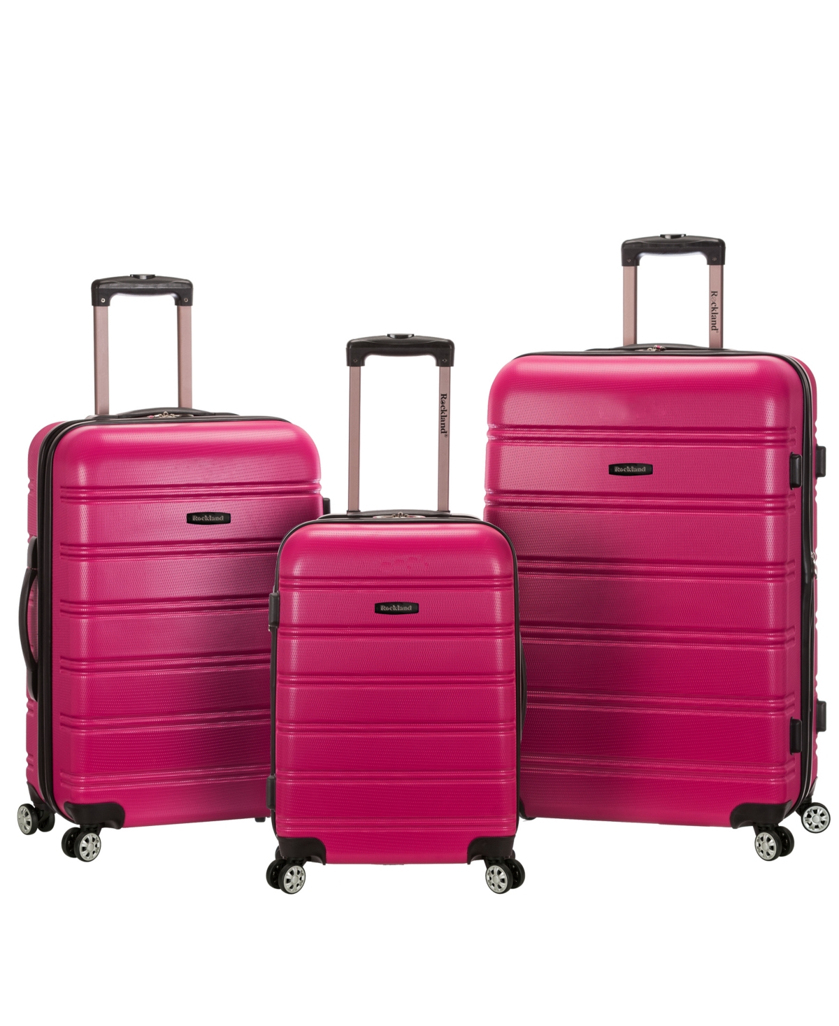 Melbourne 3-Pc. Hardside Luggage Set - Mint and Pink