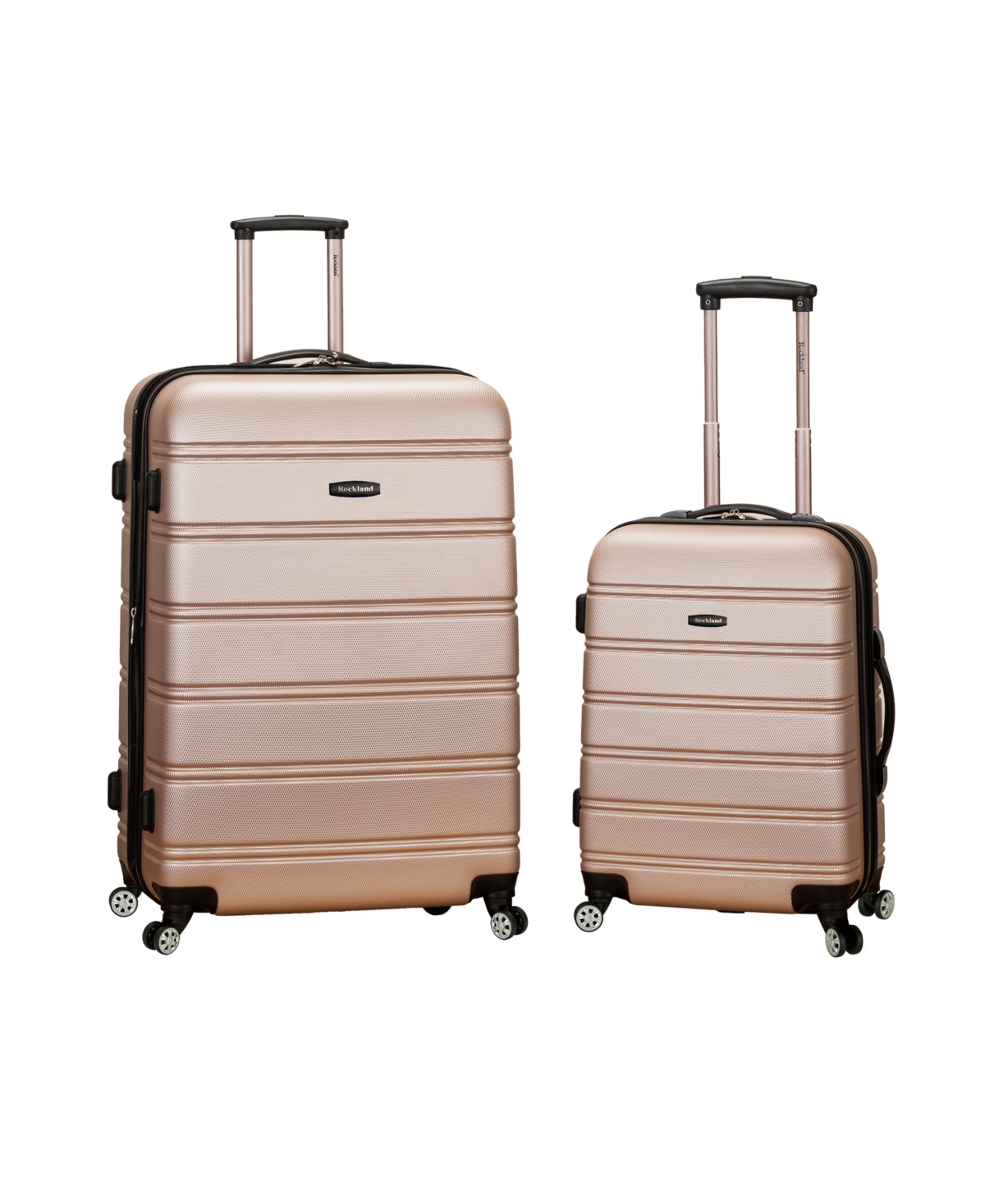 Rockland 2 Pc. Hardside Luggage Set Purple with Black Caps Smart Closet