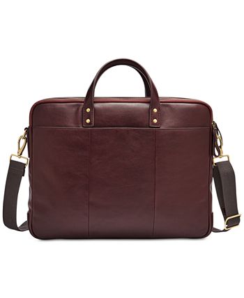 Fossil Men's Haskell Leather Briefcase - Macy's