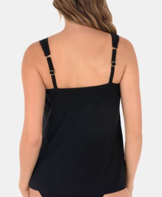 DD Cup Razzle Dazzle Underwire Asymmetrical Tankini Top