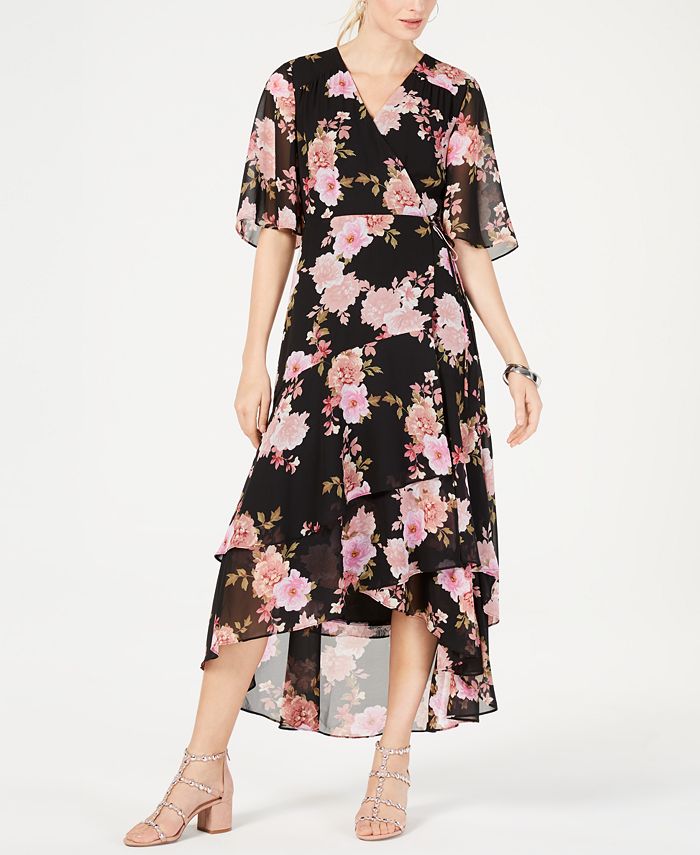 INC International Concepts I.N.C. Floral Print Kimono High Low