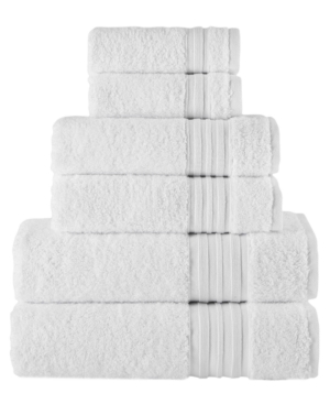 Laural Home Turkish Spa Collection 6-pc Cotton Towel Set Bedding In White