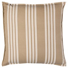 Striped Polyester Filled Decorative Pillow, 18" x 18"