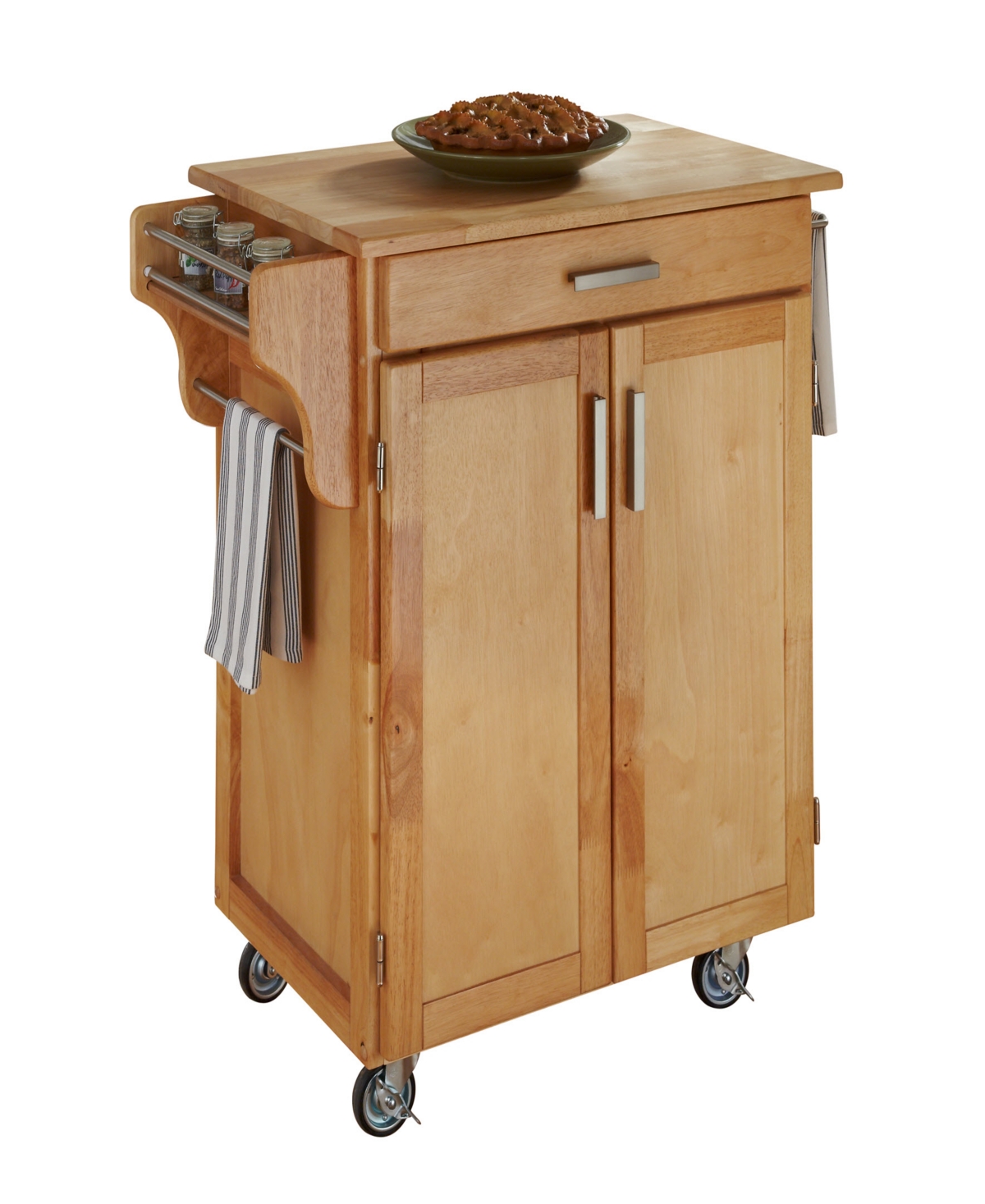 UPC 095385745158 product image for Home Styles Cuisine Cart Natural Finish with Natural Wood Top | upcitemdb.com