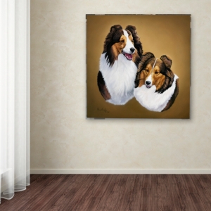Trademark Global Jenny Newland 'collies 2' Canvas Art, 24" X 24" In Open Misce