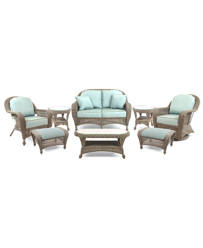 Furniture Sandy Cove Outdoor Wicker 8Pc. Seating Set (1 Loveseat, 1