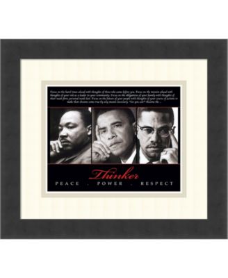 Amanti Art - Thinker (Quintet)- Peace, Power, Respect, Dignity, Love 16x14 Framed Art Print