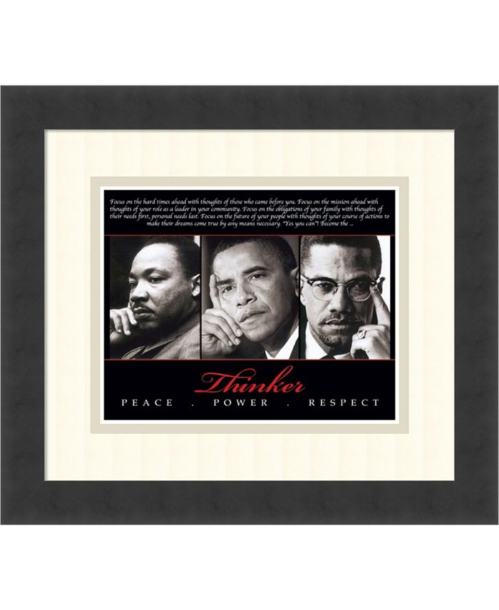 Amanti Art - Thinker (Quintet)- Peace, Power, Respect, Dignity, Love 16x14 Framed Art Print