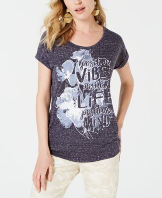 Style & Co - "Positive Vibes" Graphic T-Shirt