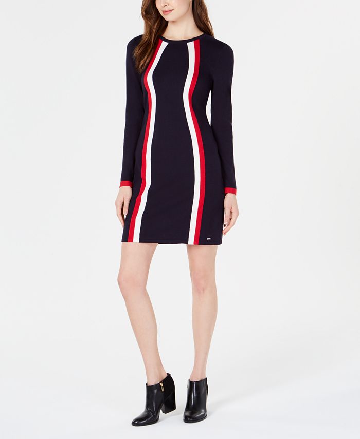 Tommy Hilfiger Contour Stripe Knit Dress, Created for Macy's - Macy's