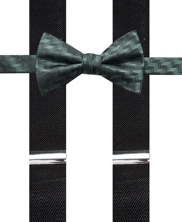 Alfani Men's Errol Chevron Stripe Bow Tie & Suspenders Set, Created for