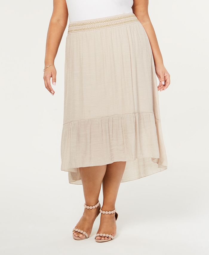 JM Collection Plus Size Lined Gauze High-Low Skirt, Created for Macy's &  Reviews - Skirts - Plus Sizes - Macy's