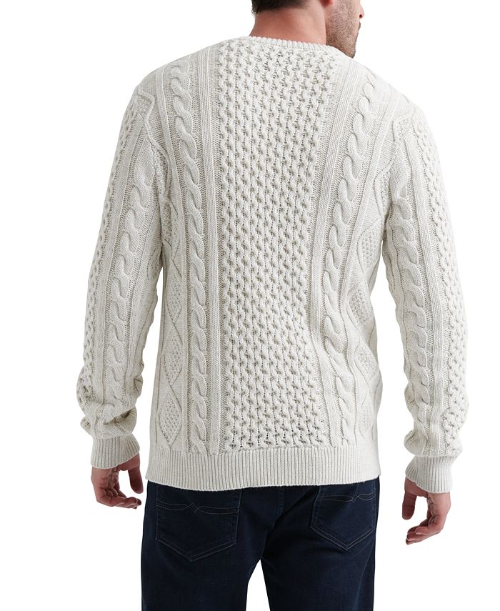 Lucky Brand Men's Iconic Cable Crewneck Sweater - Macy's