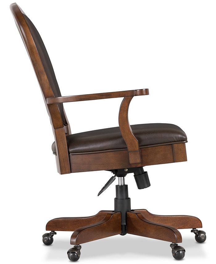 Furniture Clinton Hill Cherry Leather Desk Chair Macy's