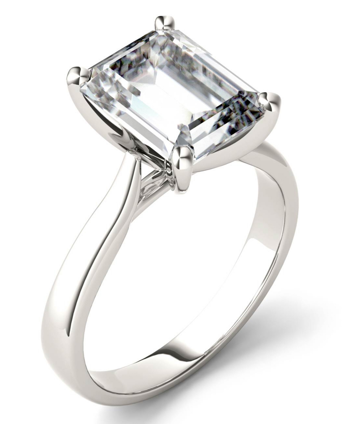 Moissanite Emerald Solitaire Ring (3-1/2 ct. t.w. Diamond Equivalent) in 14k White Gold - White Gold