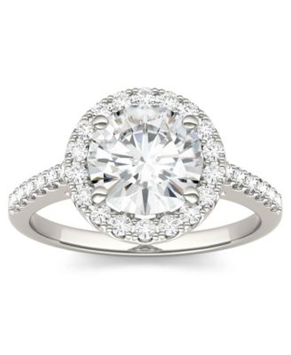Moissanite Round Halo Ring (2-1/3 ct. tw. Diamond Equivalent) in 14k White Gold