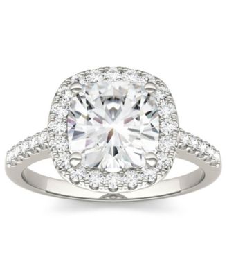 Moissanite Cushion Halo Ring (2-7/8 ct. tw. Diamond Equivalent) in 14k White Gold