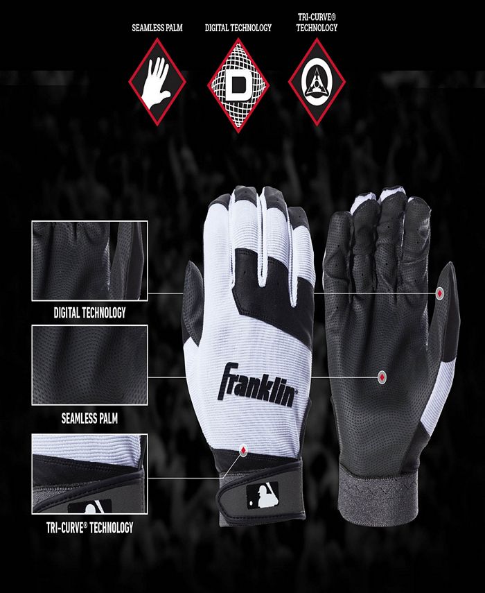 Gants De Batting Franklin 2nd-Skinz Adultes - Taille L - Noir/blanc