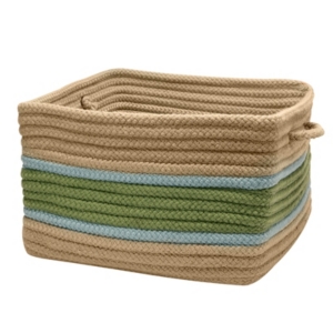 Garden Banded Round Braided Storage Basket