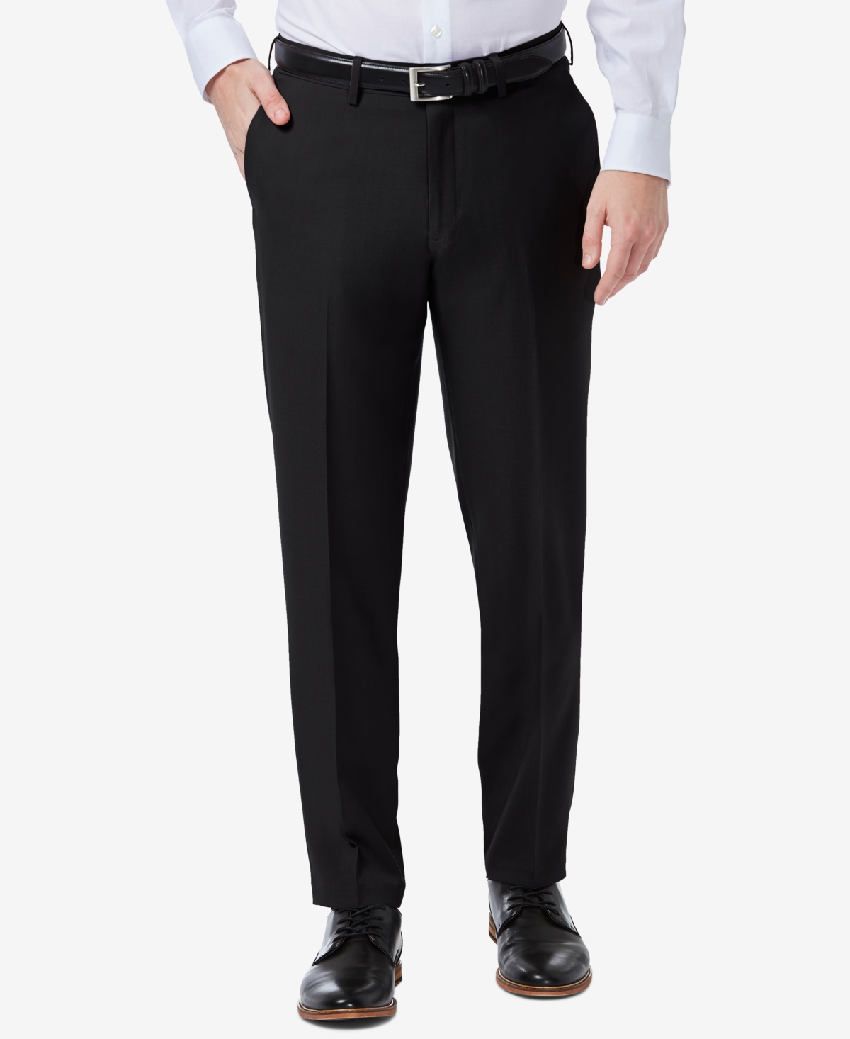 Men's Premium Comfort Slim-Fit Performance Stretch Flat-Front Dress Pants - Dark Grey