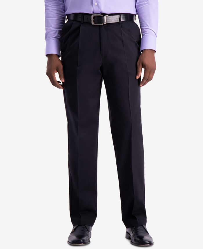 Haggar Men's W2W PRO ClassicFit Performance Stretch NonIron Pleated