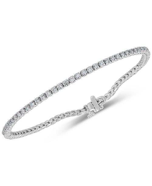 Macy's Diamond Tennis Bracelet (2 ct. t.w.) in 14k White Gold & Reviews