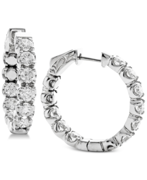 image of Diamond In & Out Hoop Earrings (3-1/4 ct. t.w.) in 14k White Gold