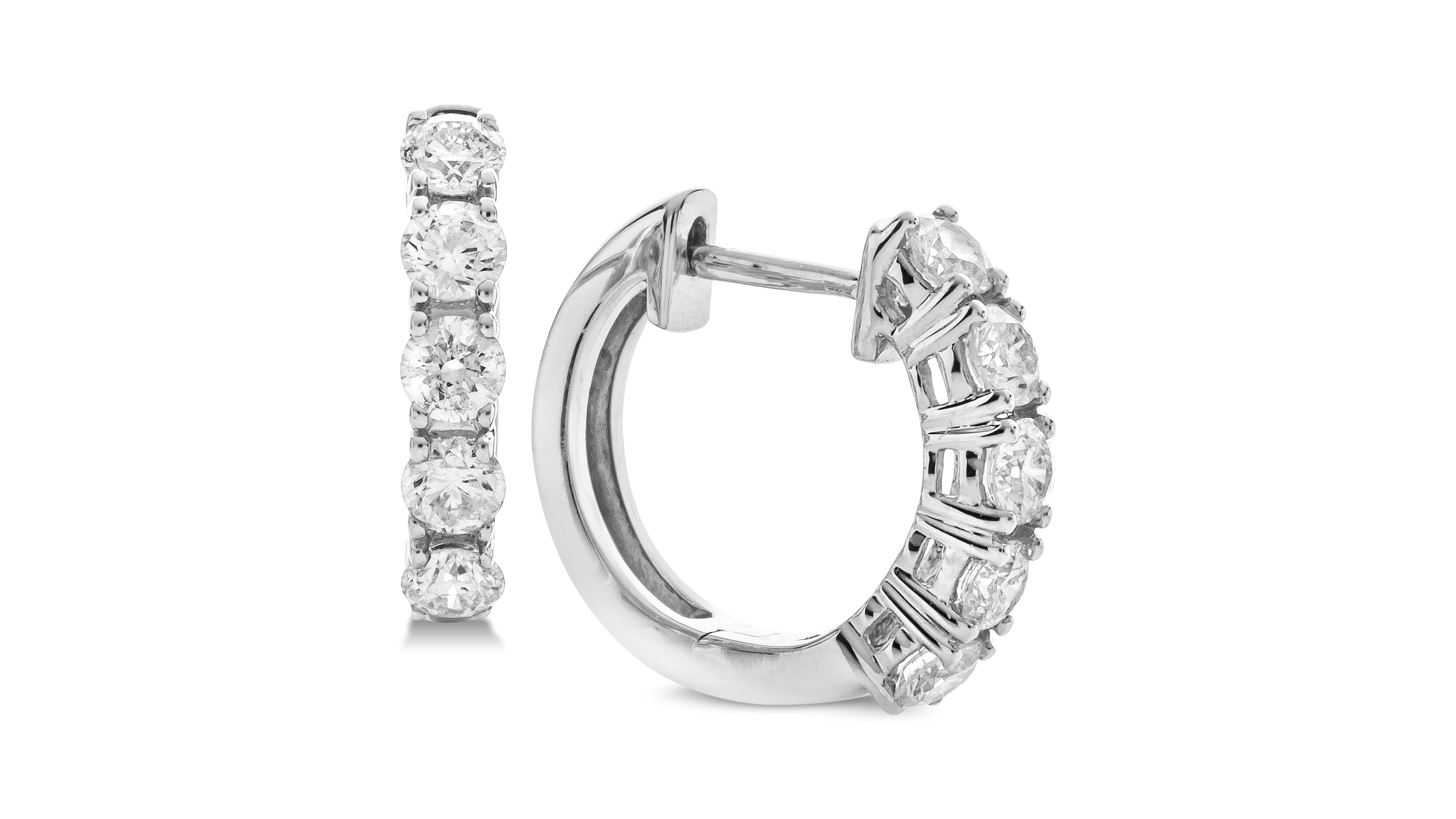 Diamond Hoop Earrings (1 ct. t.w.) in 14k White Gold
