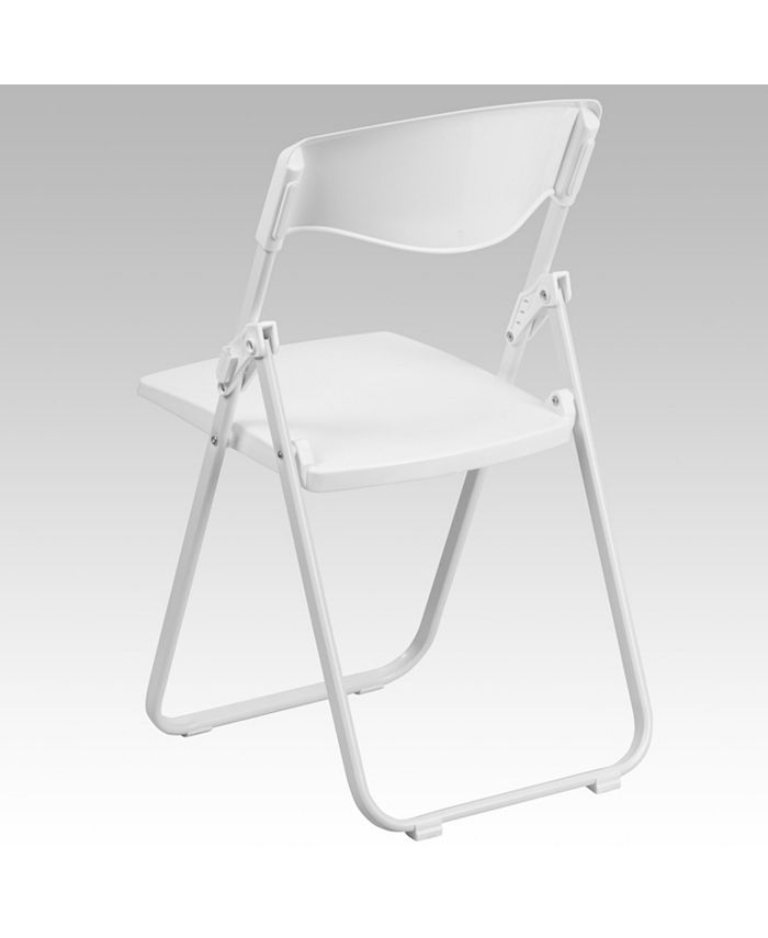 Flash Furniture Hercules Series 880 Lb. Capacity Heavy Duty White Plastic Folding Chair With