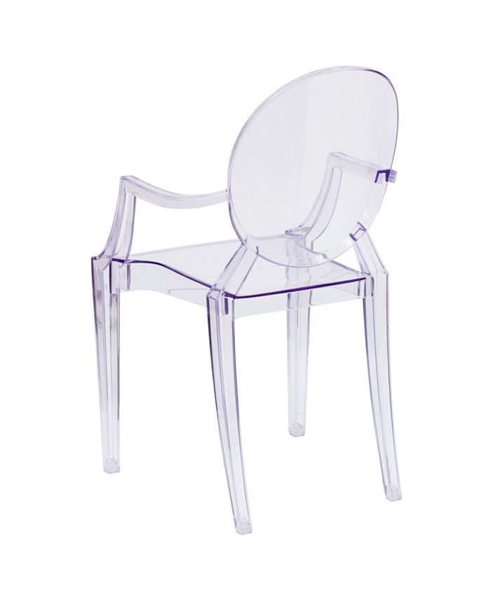 Flash Furniture Ghost Chair With Arms In Transparent Crystal Macy's