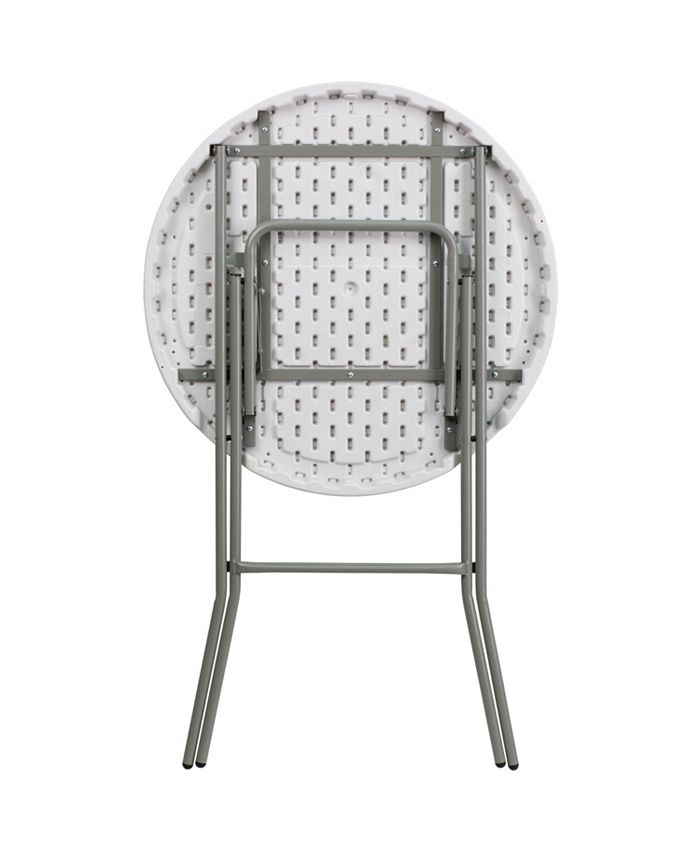 Flash Furniture 32'' Round Granite White Plastic Bar Height Folding