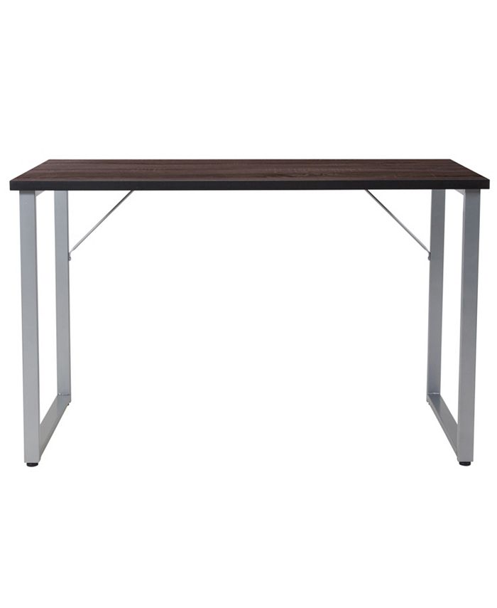 Flash Furniture Harvey Black Finish Computer Desk With Silver Metal