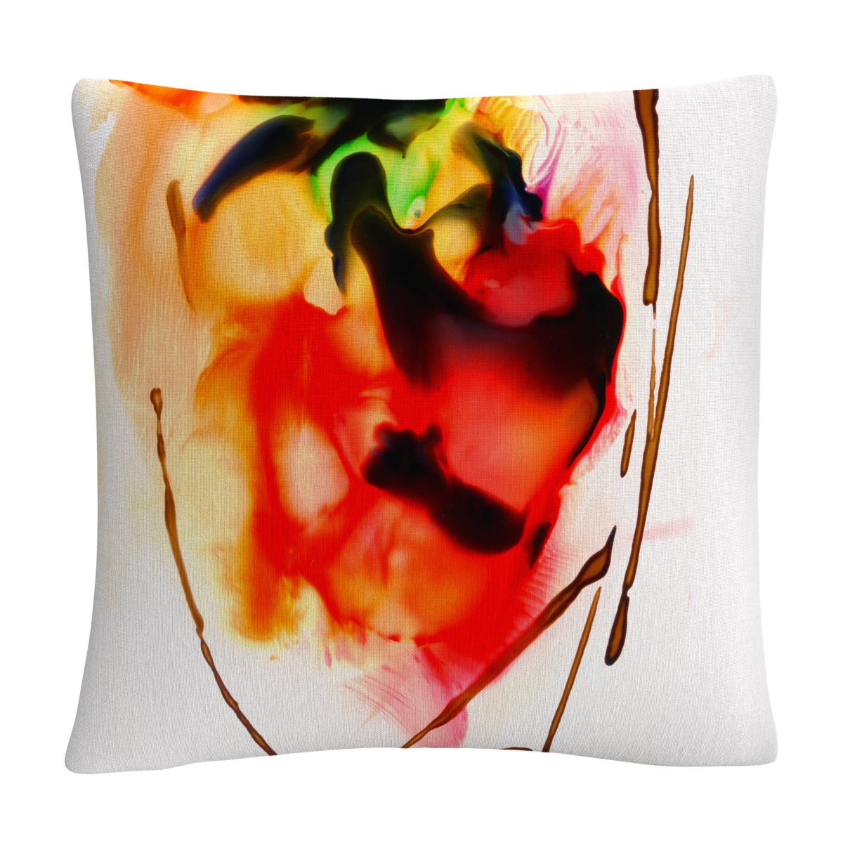 Masters Fine Art Abstract Number 5 Streaks Splash Splatter Paint Decorative Pillow, 16 x 16