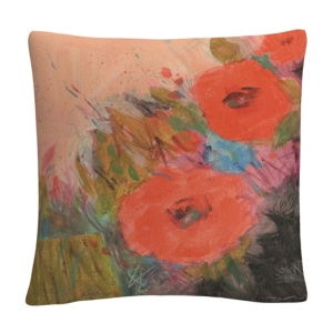 Baldwin Sheila Golden Through The Garden Bold Floral Motif Decorative Pillow, 16" X 16" In Multi
