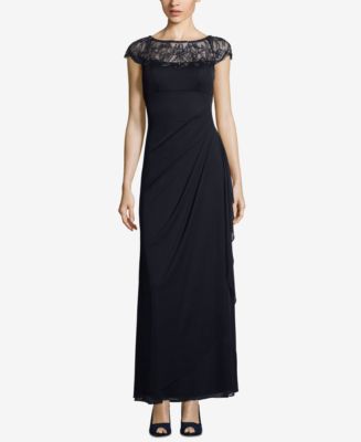 XSCAPE Petite Embellished Illusion Gown - Macy's