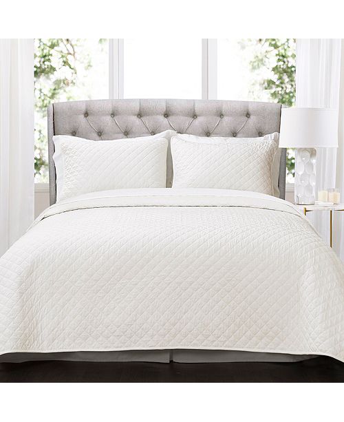 Lush Decor Ava Diamond Oversized Cotton 3 Piece Full Queen Quilt