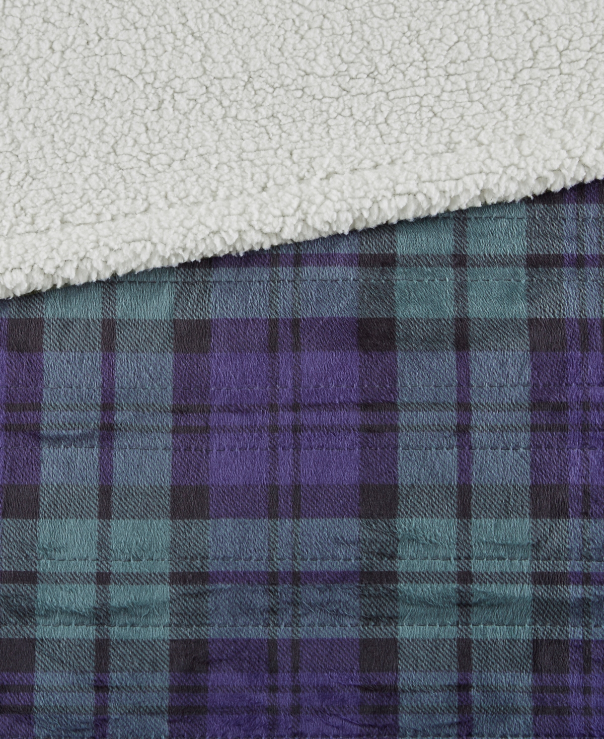 Woolrich Brewster Oversized Mink To Berber Electric Throw, 60" X 70" In Blue,green