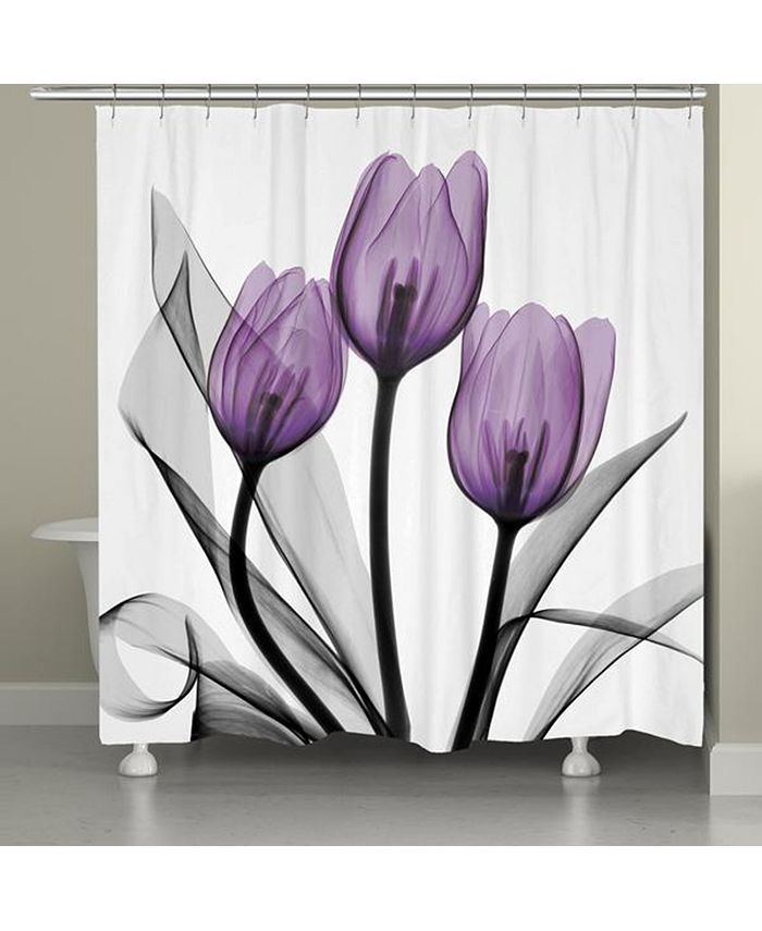 Laural Home Tulips Shower Curtain And, Shower Curtains And Rugs