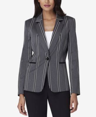 Tahari ASL One-Button Striped Blazer & Reviews - Jackets & Blazers ...